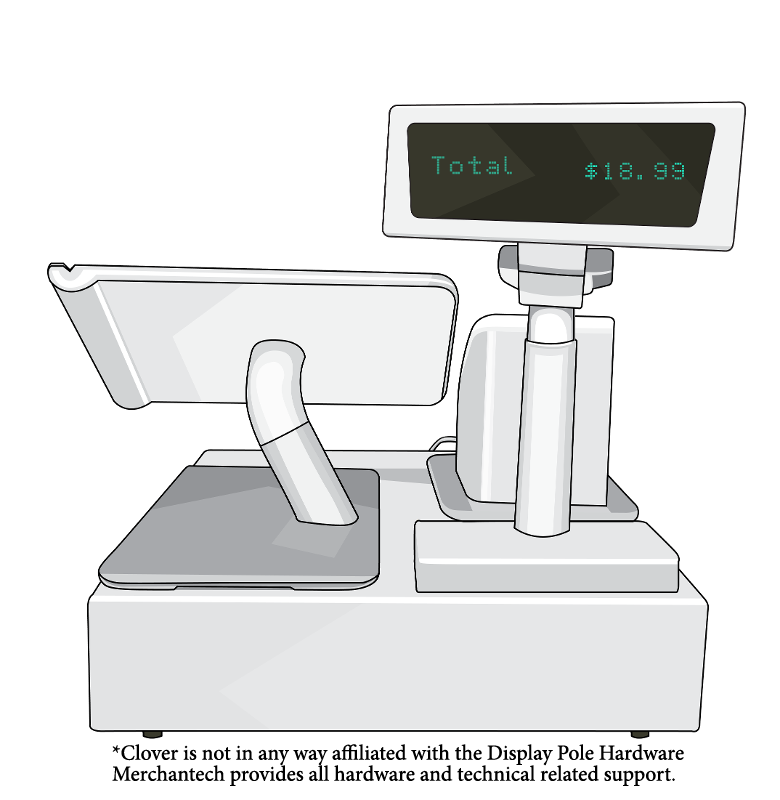 Merchantech Display Pole is fully compatible with your Clover Station