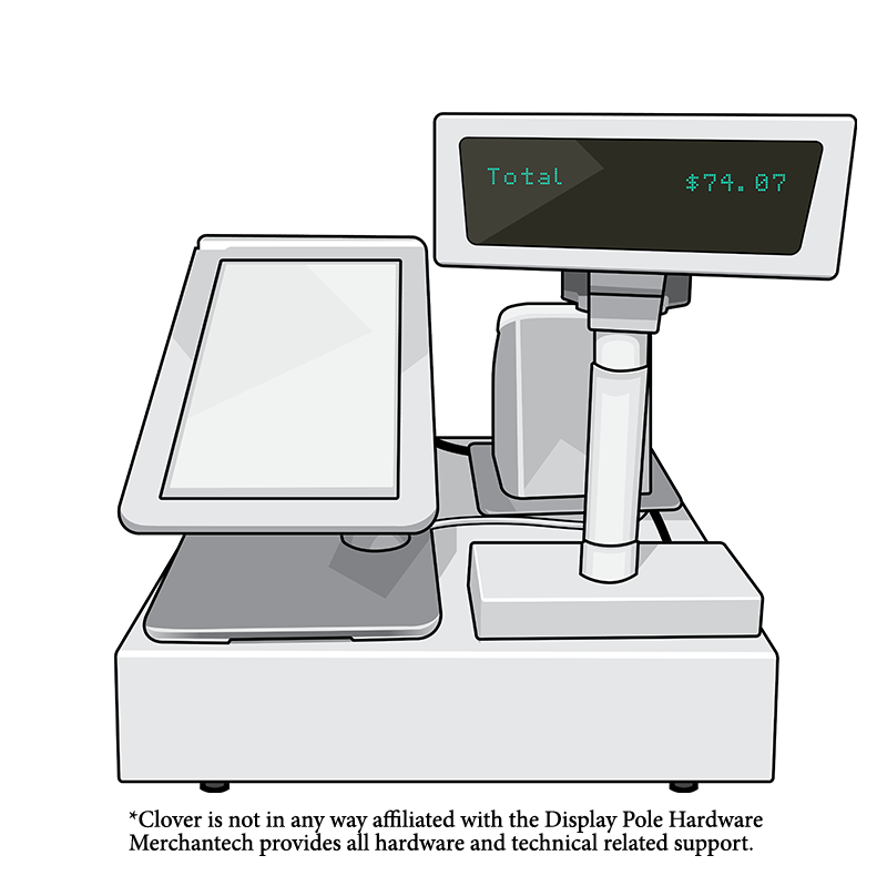 Merchantech Display Pole is fully compatible with your Clover Station