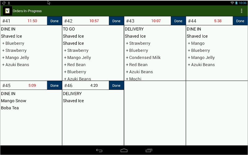 Kitchen Display App Screenshot