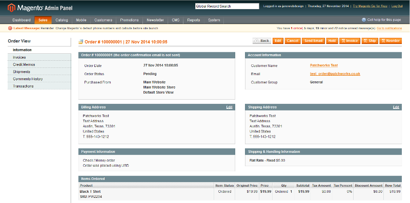 Magento Integration App Screenshot