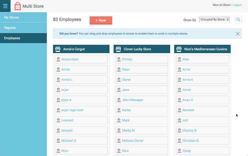 Multi Store Reporting App Screenshot