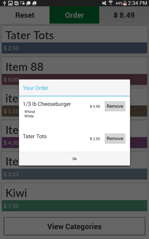 Order Kiosk Screenshot