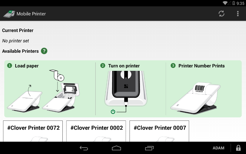 Mobile Printer App Screenshot